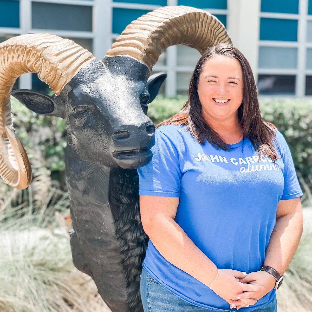 JohnCarrollHS's tweet photo. We are excited to announce new Varisty Cheer Coach Gabbie, a graduate of @StAnastasiaCS + JC! Coach won two state titles at JC + is the registrar in the JC guidance department. 💙💛 #jchsramfam #jchsalumni #jchscheer https://t.co/ovUgCa06Yl
