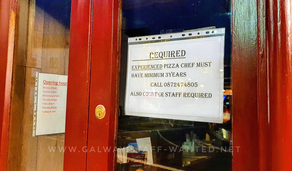 StaffWantedGwy's tweet photo. Pizza chef and food-counter staff https://t.co/DtDfFUK9KF ... #staffWanted #Galway #jobfairy #fastFoodJobs https://t.co/5lKqi88iSU