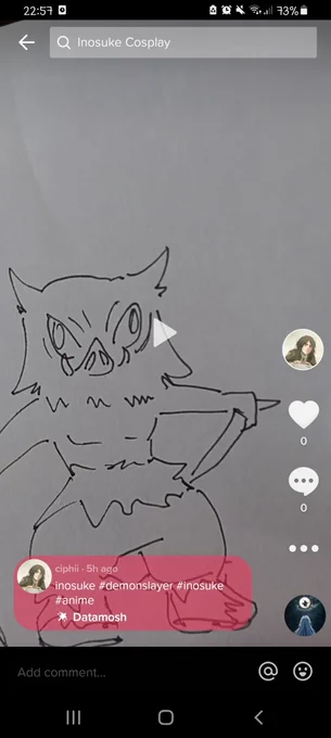 Sharing this inosuke I drew with you guys 