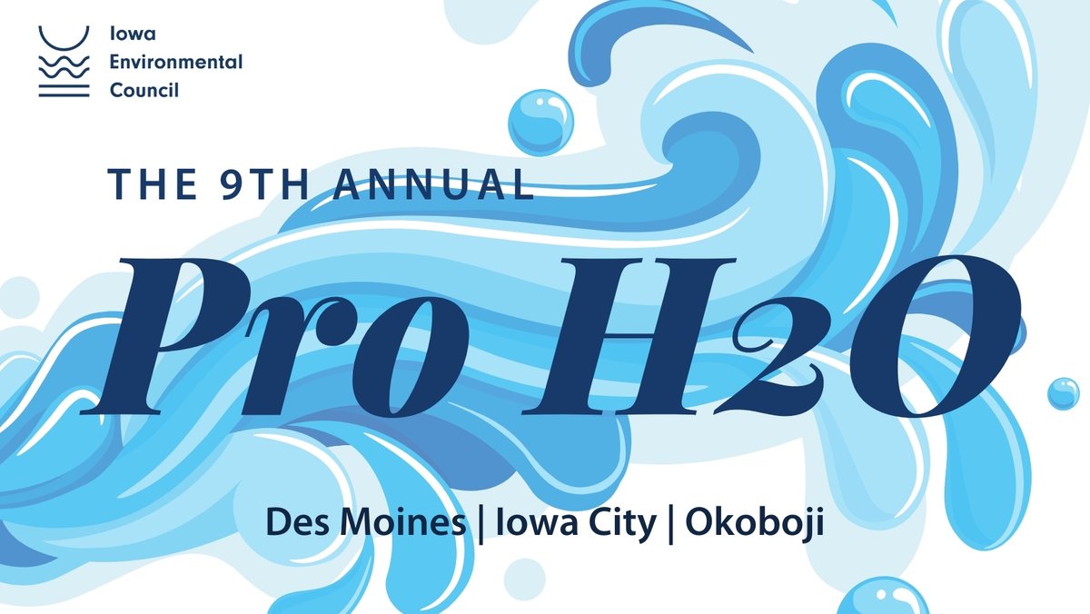 Iowa_Env's tweet photo. We're excited as we countdown to Pro H2O! Announcements coming up: 5/13 - musical guest; 5/19 -  award winners: plus the new #ThinkDownstream award brought to you by @DSMH2O; 5/26 - our virtual auction opens. So don't wait #Iowa - get your tickets today: https://t.co/OBeUEqgzjP https://t.co/9LaVbUasXD