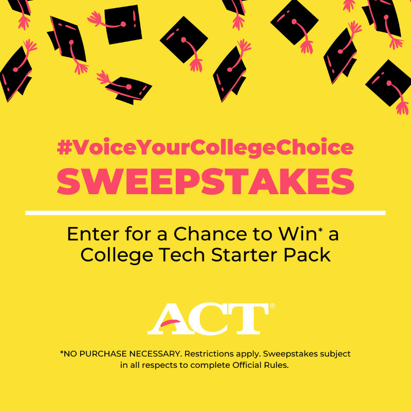 ACT's tweet photo. Show off that snapshot you took while on a college campus visit.