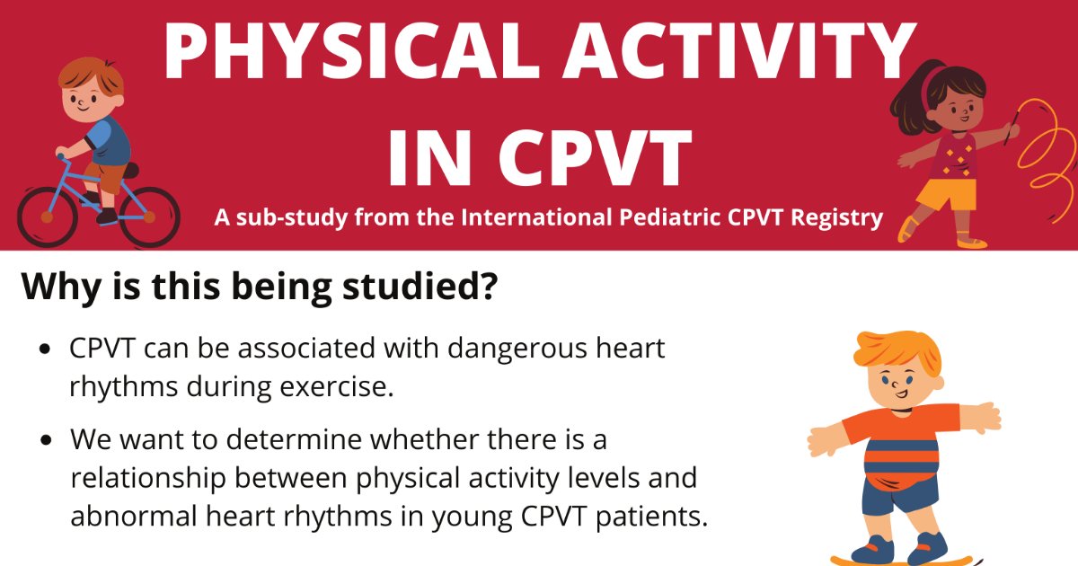 fiacardiac's tweet photo. Research alert for children &amp; teens ages 5-18 years old with #CPVT! 

The International Pediatric CPVT Registry based at the @BCCHresearch has 2 new studies on physical activity and #ICD quality of life.

Learn more at https://t.co/iMO44v0jjd.

@DrSanatani https://t.co/1QW5ZP2ibz