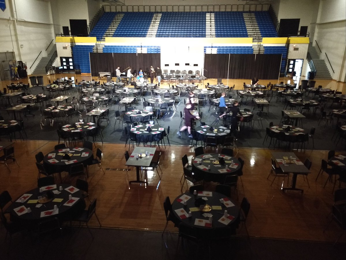 Setup for Sweet Jazz is almost complete! Nearly 400 people will be in attendance tonight to watch all 4 jazz big bands perform for the final time this year! If you can't be here, you can still watch online. Livestream tickets available at gcmusic.ludus.com!