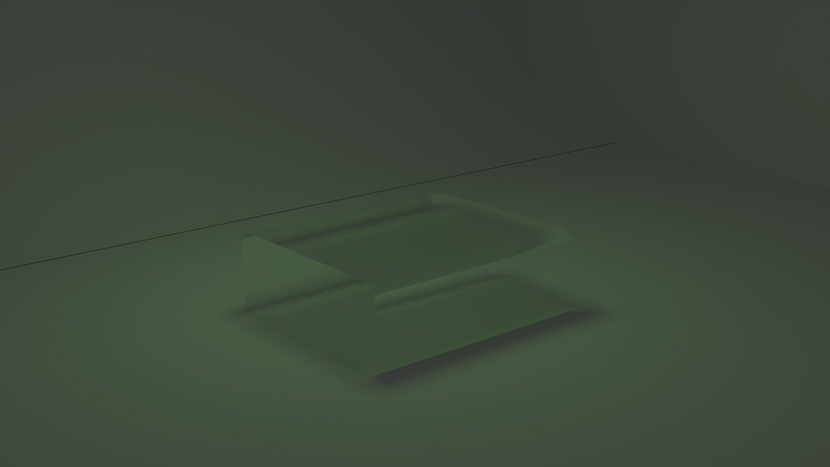 TWO4KZ's tweet photo. rounded glass table with green light https://t.co/QJ4bCOucJv