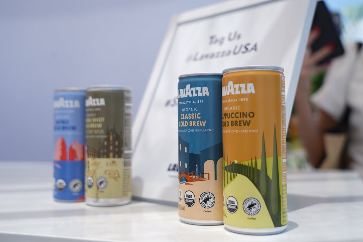 LavazzaUSA's tweet photo. The sun is out in Miami and the Lavazza cold brew is ice cold. We’re at FTX Off the Grid all weekend long sampling all four brand new flavors of #LavazzaColdBrew. https://t.co/s6MCFB6t9x