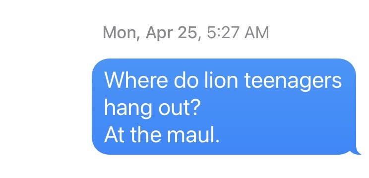 Apparently I needed to text this terrible joke to myself at 5:30 am. 😂 #momjokes