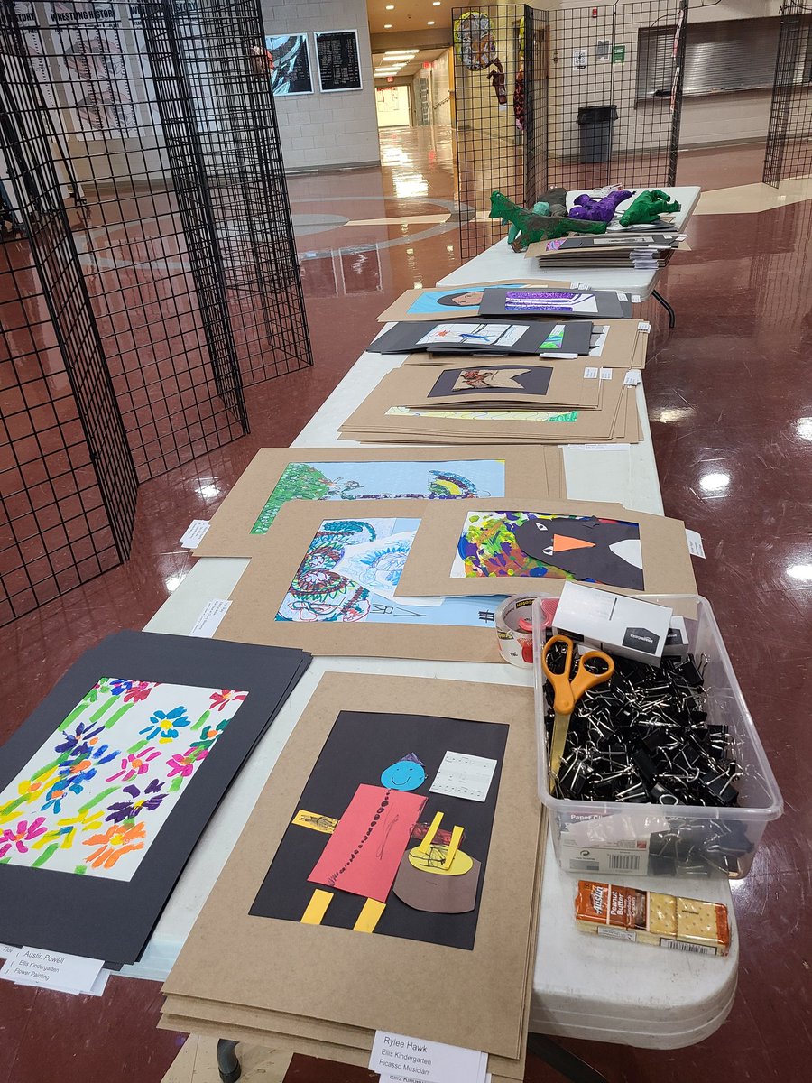 Art show going UP! #lifeofanartteacher #k12artchat #TigerLegacy