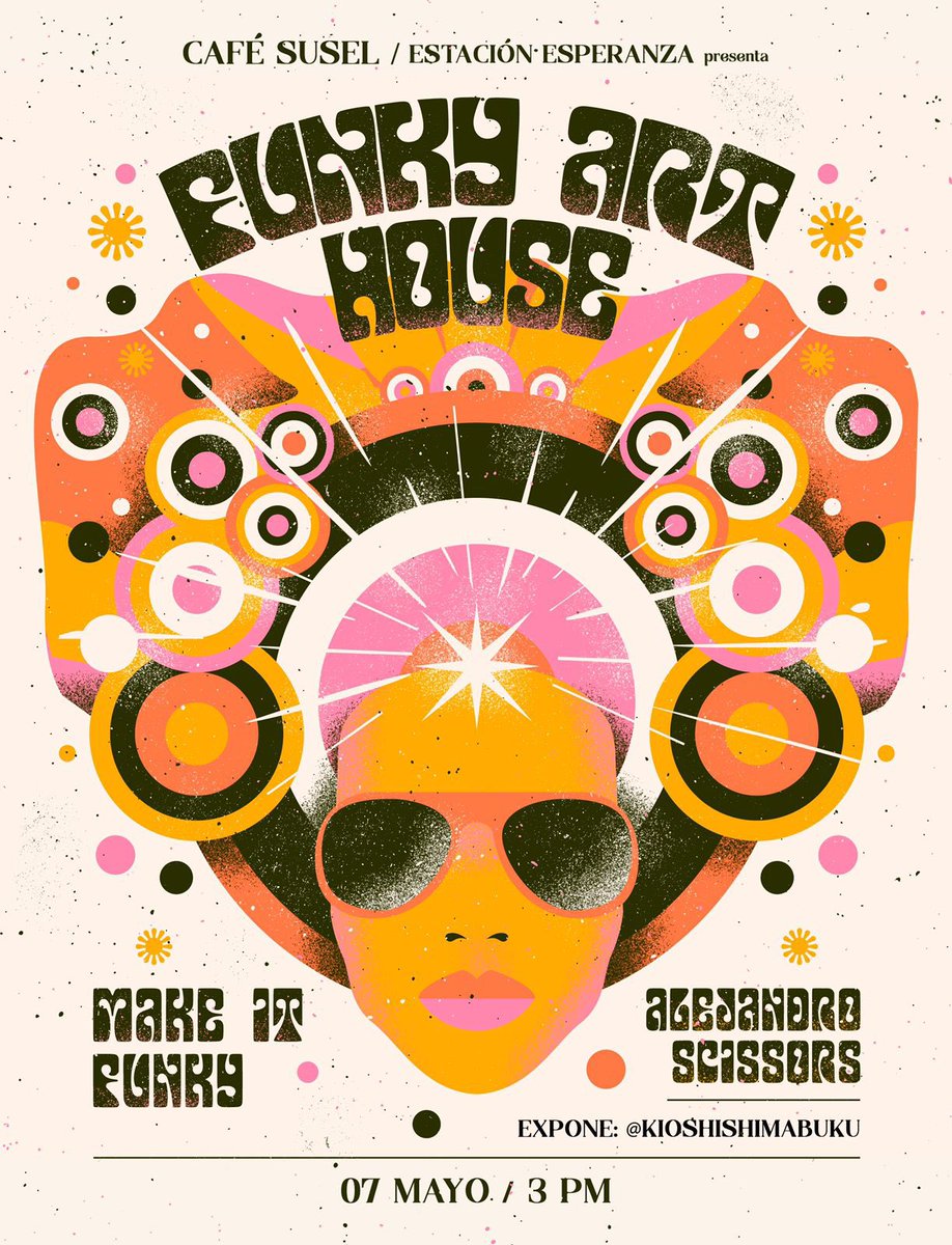#FUNKYARTHOUSE

Mañana sábado llegan los reyes del groovy <a href="/miFUNKY/">Make It Funky</a> y el genio electrónico @alejandroscissors a armar el tono. ¡Prepárense para una tarde llena de descargas de música funky and house!🕺💃🪩

EXPONE: <a href="/KioshiShimabuku/">Kioshi Shimabuku</a> 🖌

¡Los esperamos desde las 3 pm!

#ArteYCafé ☕️
