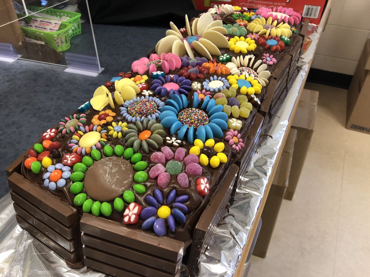 StElizabethOCSB's tweet photo. LOVE when friends arrive and surprise you with cake…for your whole school! Thank you @SacredHeartOCSB for the #CakeAuction cakes! Yum!!❤️ And congrats on another big success for so many great charities! #CathEdWeek #ocsbBeCommunity #ocsbGratitude https://t.co/8bTgVLgWRJ