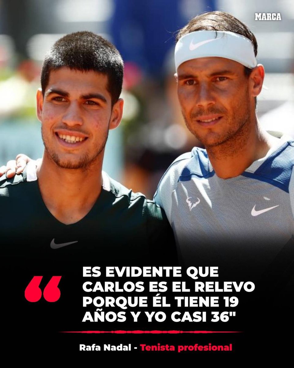 marca's tweet photo. Las palabras de Nadal sobre Alcaraz 😯🎾🤗 https://t.co/HApwSuX0zs