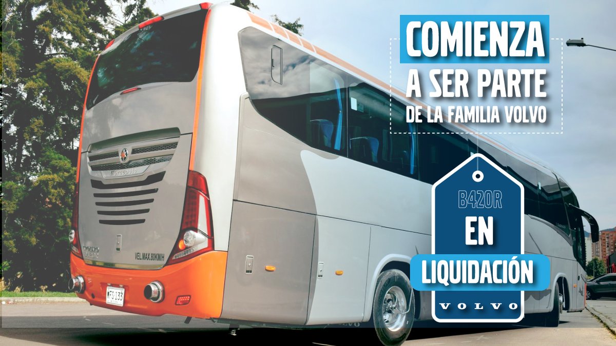 VolvoBusesCol's tweet photo. Llévate tu Volvo B420R, últimas unidades del inventario con entrega inmediata y un precio insuperable.
Gran oportunidad para que renueves tu flota junto a Volvo.
Comunícate con nosotros y agenda una cita con nuestros agentes comerciales.
#VolvoBusCol #VolvoBuses #VolvoB420R https://t.co/9trX0EJUad