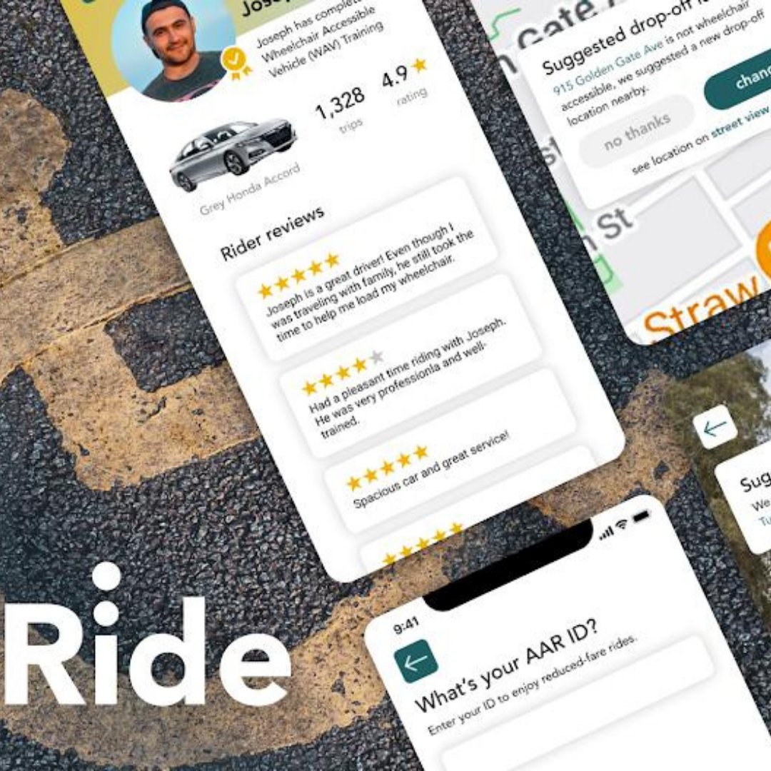 IdmNyu's tweet photo. Ride by Claudia Shao is a ride-hailing mobile app that compares available accessible transportation methods for users with mobility issues. #Transportation #UserExperience #Accessibility #InteractivePrototype https://t.co/xOfENOHNCv