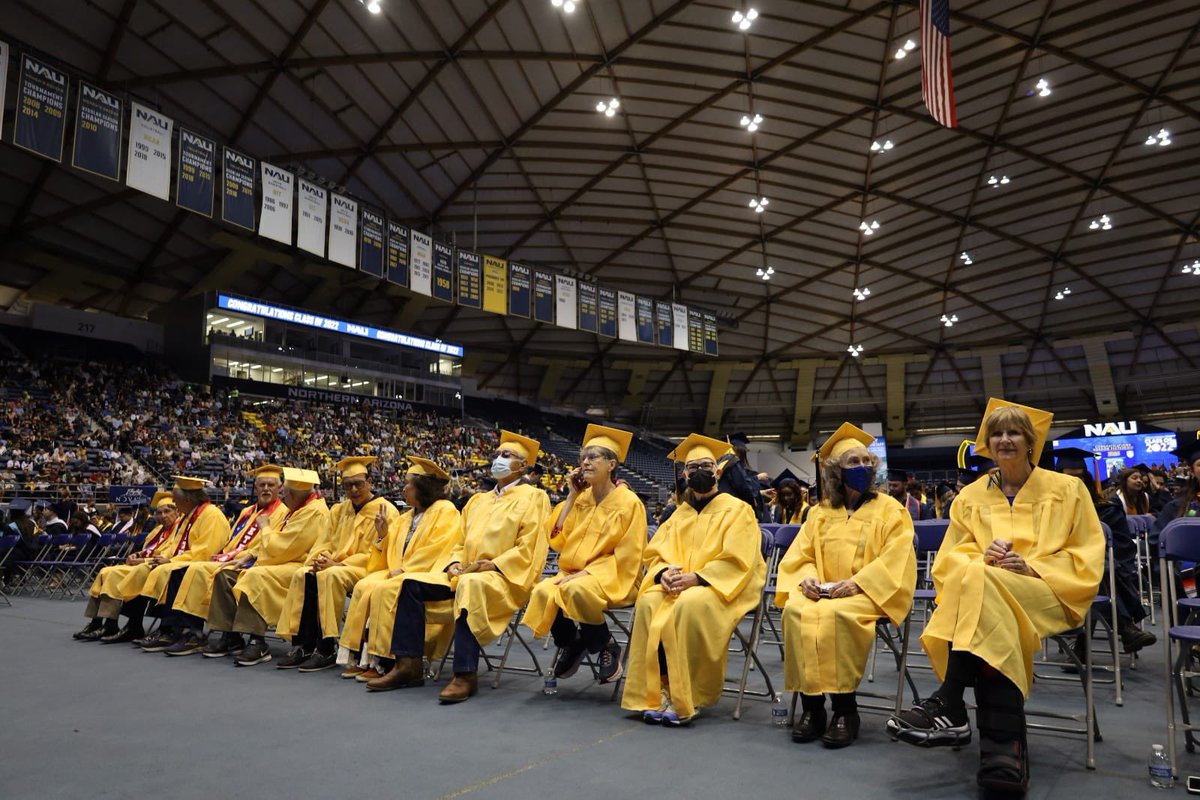 NAUAlumni's tweet photo. The Golden Graduates commemorated 50 years since their graduation by walking the stage again today.
@NAUβs tradition of excellence transcends generations, and so does the love for True Blue and gold ππ #NAUGrad #TrueBlueNAU https://t.co/rW0dAGeZnB