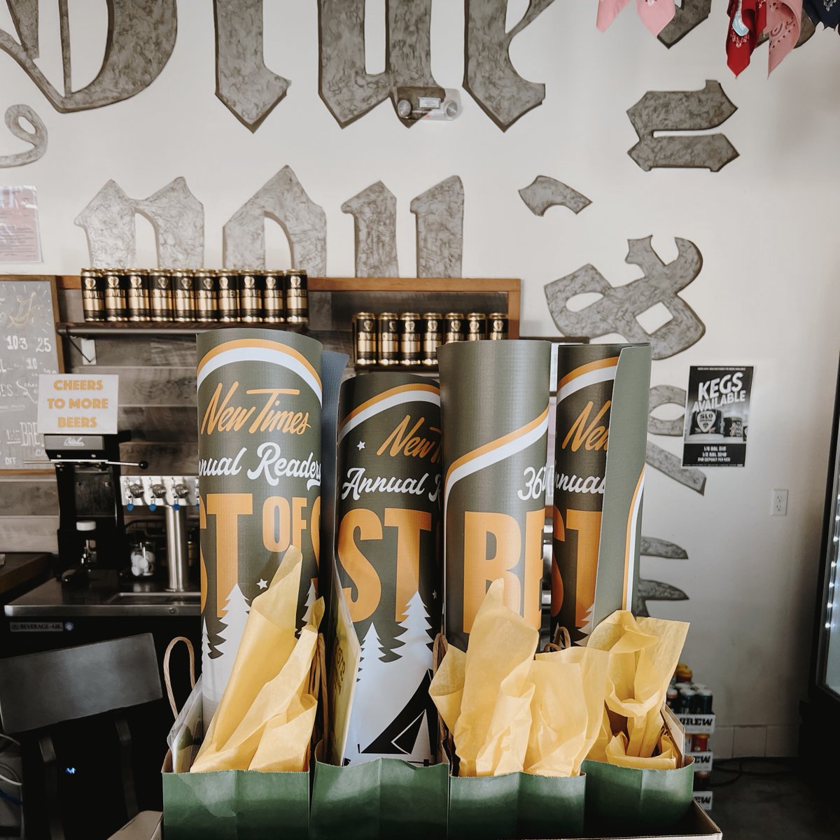 slobrew's tweet photo. We are so honored and humbled to announce that we won FOUR "Best of SLO" awards from @newtimesslo ! ✨

We couldn't claim this without the support from all of our wonderful staff and our loyal customers. Thank you for making this happen! Cheers 🍻 https://t.co/S4cqxP5J2l