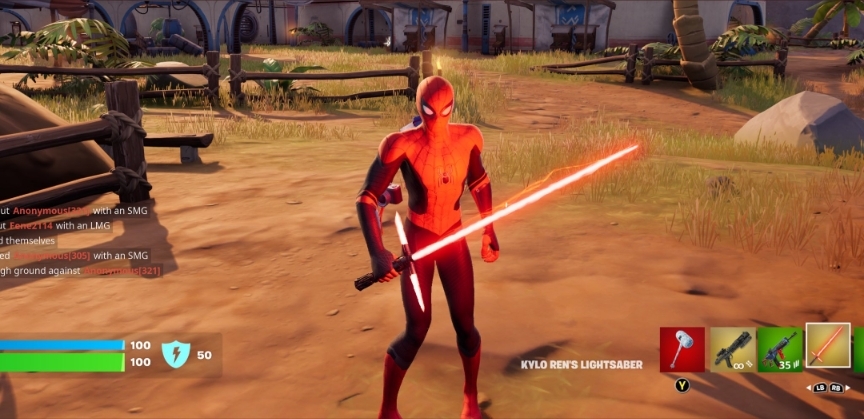 fortnite is cool because I can fight a tank with Kylo Ren's lightsaber while dressed as Spider-Man with a jetpack on my back #FortNite #MagMafia https://t.co/NTP0uXRqmF Original Post by Wabi-Sabibitch https://t.co/F9UicezzFd