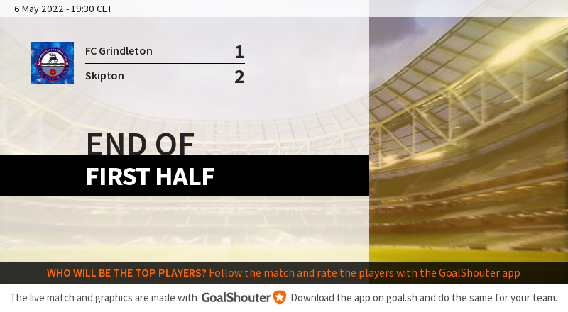 45'+1 FC Grindleton - Skipton 1-2: First half ended goal.sh/m/xfu7w222b