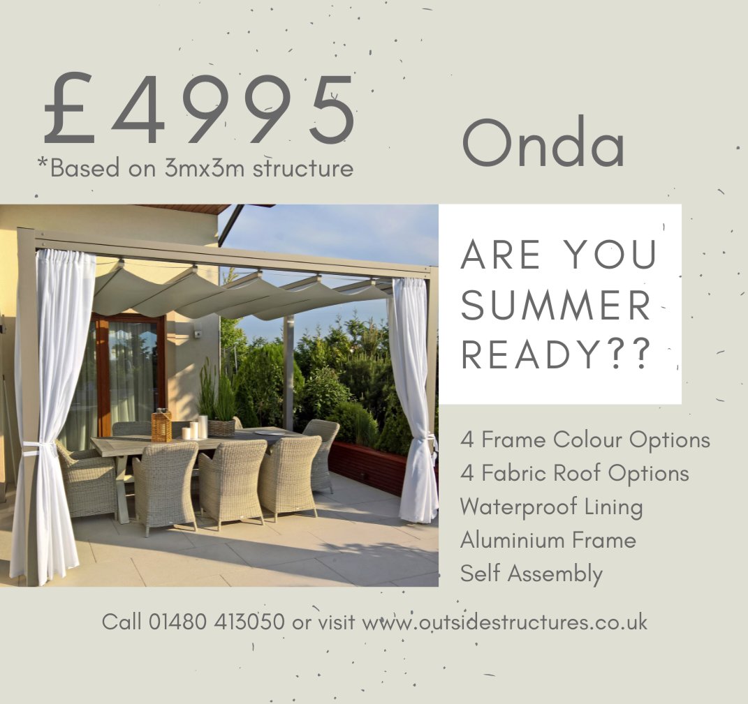 OSScanopy's tweet image. Are you summer ready?
@OSScanopy presents, The Onda, our stunning retractable pergola from the Giulio Barbieri range.
#outdoors #outdoorliving #homeimprovement #gardens
#renovation #home #entertain
#outdoorfun #fun
#garden #gardening #UK #Cambridgeshire #outnow