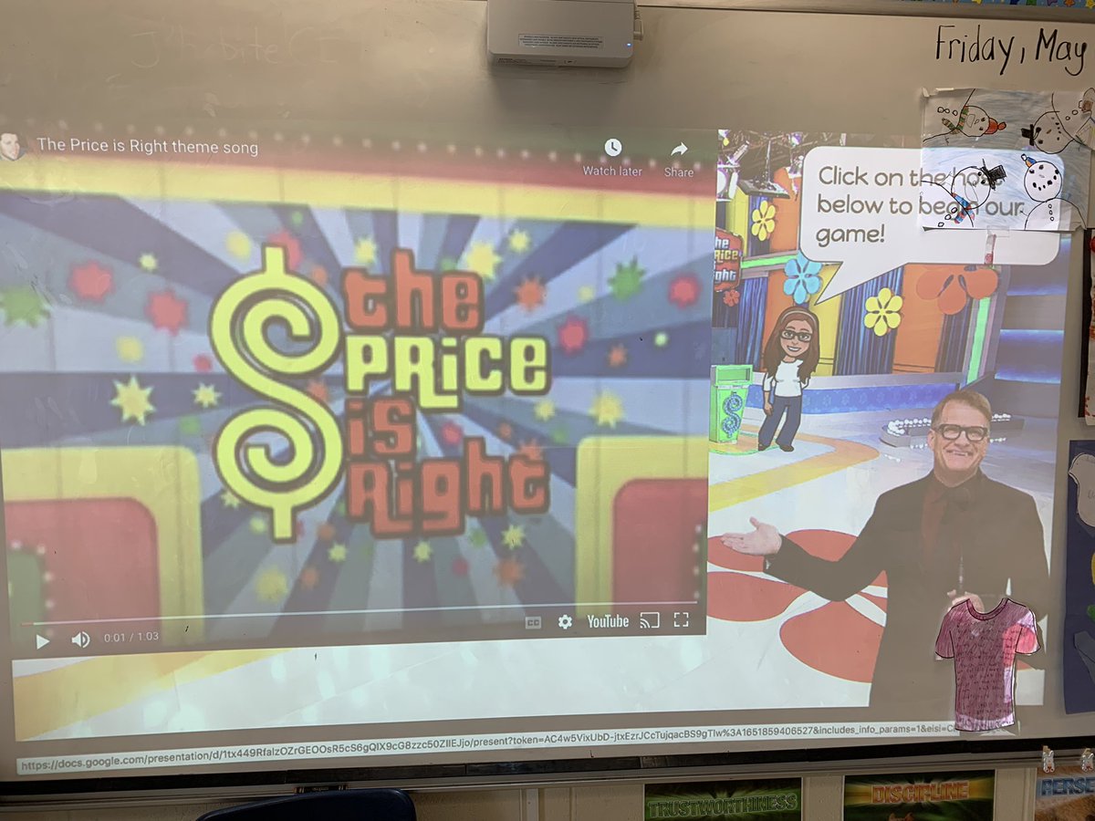 misshauzar's tweet photo. For #FunFriday today we played the price is right to introduce reasonably priced items! I was pleasantly surprised that my grade 4s were familiar with the show 😂 we also learned how to fill out a cheque! #chequeitout https://t.co/bdaIoCFCTA