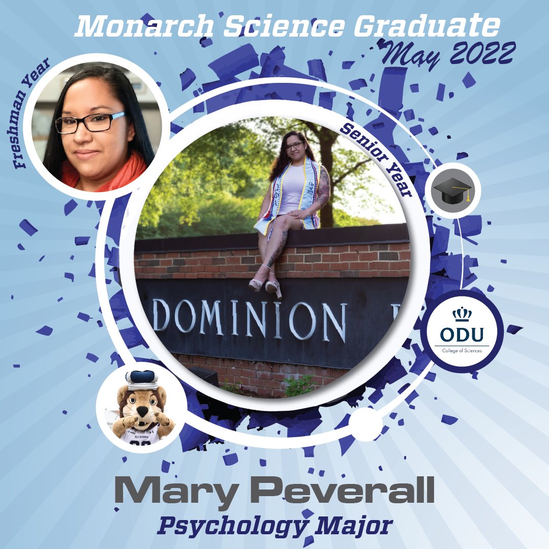 ODUSCI's tweet image. Congratulations to Mary a Psychology major and all of the College of Sciences &amp;amp; @ODU May graduates! #Classof2022 #odu #maygrad