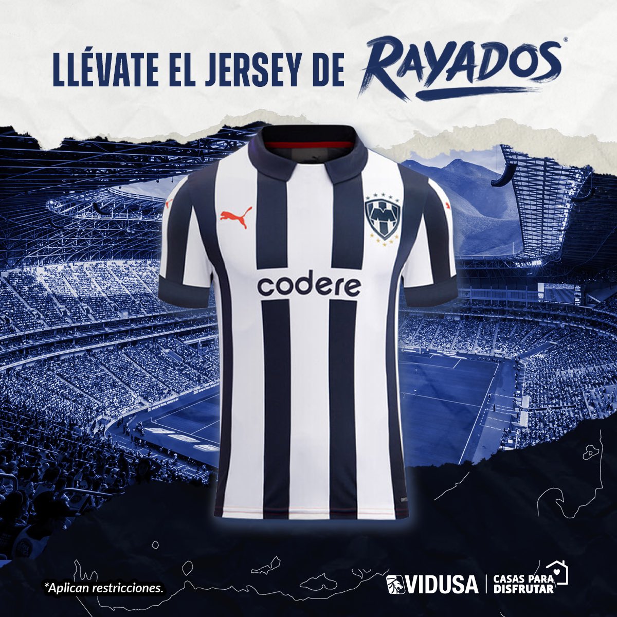 vidusacasas's tweet photo. Participa para ganar un jersey de @Rayados 🤩👕

📲 Sigue nuestra cuenta @vidusacasas
👍 Da like a este tweet 
🔁 RT 
🤔 Comenta ¿Cuál será el marcador del próximo partido? 

*El ganador se dará a conocer el domingo. 

#RayadosVIDUSA 🔵⚪ https://t.co/5AagV5laTQ
