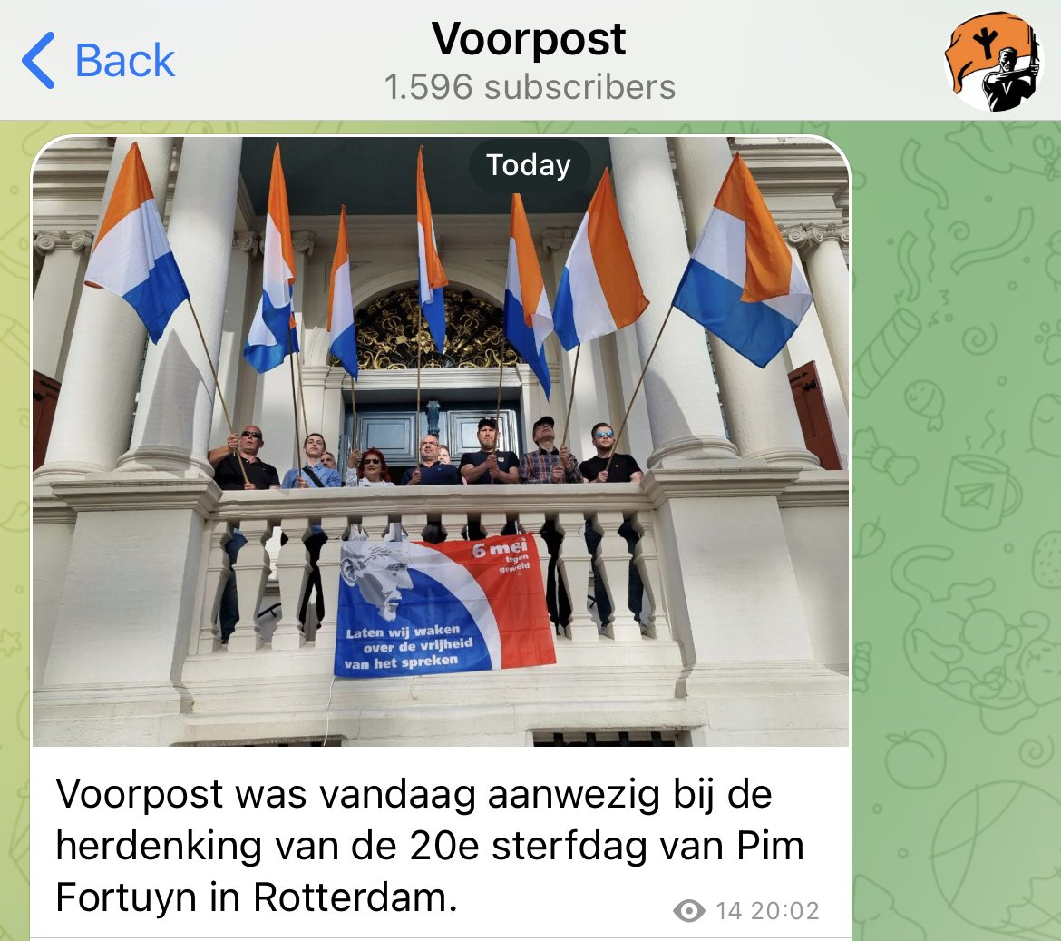 mmeeuw's tweet photo. Een erfenis van  #PimFortuyn de terugkeer van NSB vlaggen in Rotterdam op 6 mei, enkele dagen voordat wij Rotterdammers het bombardement uit 1940 herdenken https://t.co/b1Bd2fRpcy