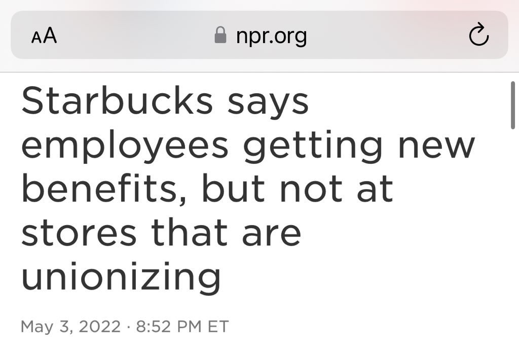 Starbucks is running a scorched earth union busting campaign all over the country, feel like this should be a bigger story
