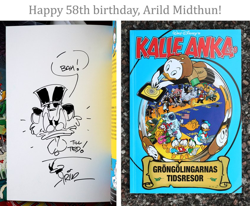 tedjohansson_sw's tweet photo. Today I wish happy 58th birthday to Norwegian Duck artist Arild Midthun who I have been lucky enough to meet on several occasions.
#donaldduck #arildmidthun #kalleanka #andersand #akuankka #comicartist #hueydeweyandlouie #hueydeweylouie #comics #juniorwoodchucks #unclescrooge https://t.co/9ydXmI8QEI