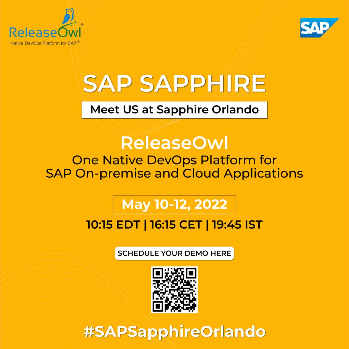 ReleaseOwl's tweet photo. This year, We are at Sapphire Orlando with #ReleaseOwl, the one native DevOps platform for SAP supporting ECC, S4HANA, and SAP BTP applications !!
Let's talk #DevOps !!
#SAP #sapphirenow #s4hanacloud #SAPBTP #ABAP #SAPSapphireOrlando #SAPSapphire #ReleaseOwl #HCL #HCLOnetest https://t.co/DVe6HXyaSZ