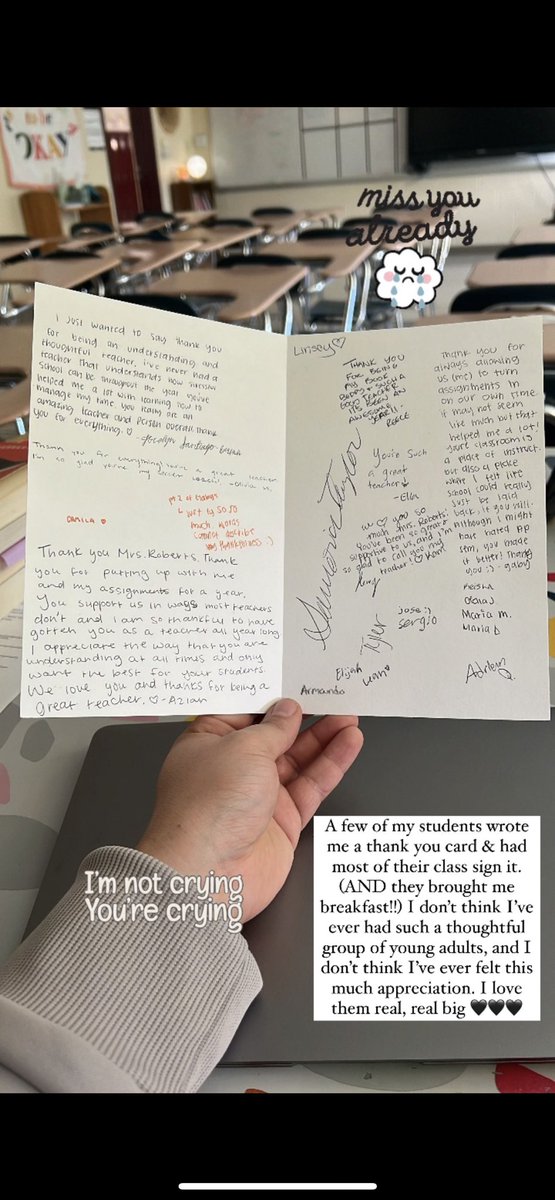 Free lunches &amp; gift cards are nice, but nothing makes me feel more appreciated during #TeacherAppreciationWeek than students who go above and beyond. 🖤