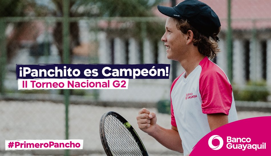 Espectacular <a href="/Panchocastr00/">Pancho</a> otra presea como campeón del II torneo Nacional G2 en nuestro país.
Sigue cosechando triunfos <a href="/Panchocastr00/">Pancho</a> y participarás en el Sudamericano Sub-16 en la República de Argentina 2022 con el apoyo de <a href="/FETenis/">FET</a> y <a href="/BancoGuayaquil/">Banco Guayaquil</a> PRIMERO PANCHO!!!🎾🎾👏💯