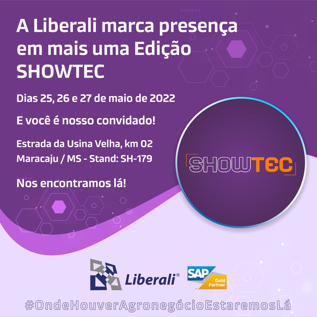 📣 Nos dias 25 a 27 de maio estaremos presentes na Showtec, o maior evento Agro de Mato Grosso do Sul!
#agribussiness #MS #MaracajuMS #feiraagricola #feiraagro #agro #liberali #feirasbrasil #showtec #showtec2022 #farm4all