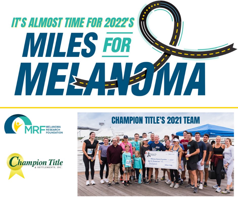 ChampionTitle's tweet photo. Champion Title is proud to support the 2022 DC Miles for Melanoma run that takes place on 5/14/2022. Hope to see you!  ☺️
 
Funds raised will support @CureMelanoma. You can find out more by clicking here https://t.co/Qk2Ag9WawH. 

#runlikeachamp #milesformelanoma https://t.co/3vsDqlXoEW