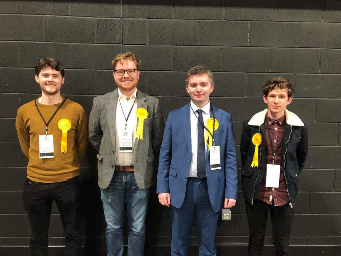JRMWallace's tweet photo. Very happy to say that my friend @DesBouse has been elected as a Cllr in George St/Harbour for the @scotlibdems.  A well fought grassroots campaign has paid off and I can’t wait to see the positive changes he brings to the city! https://t.co/OBFDlFbFh2