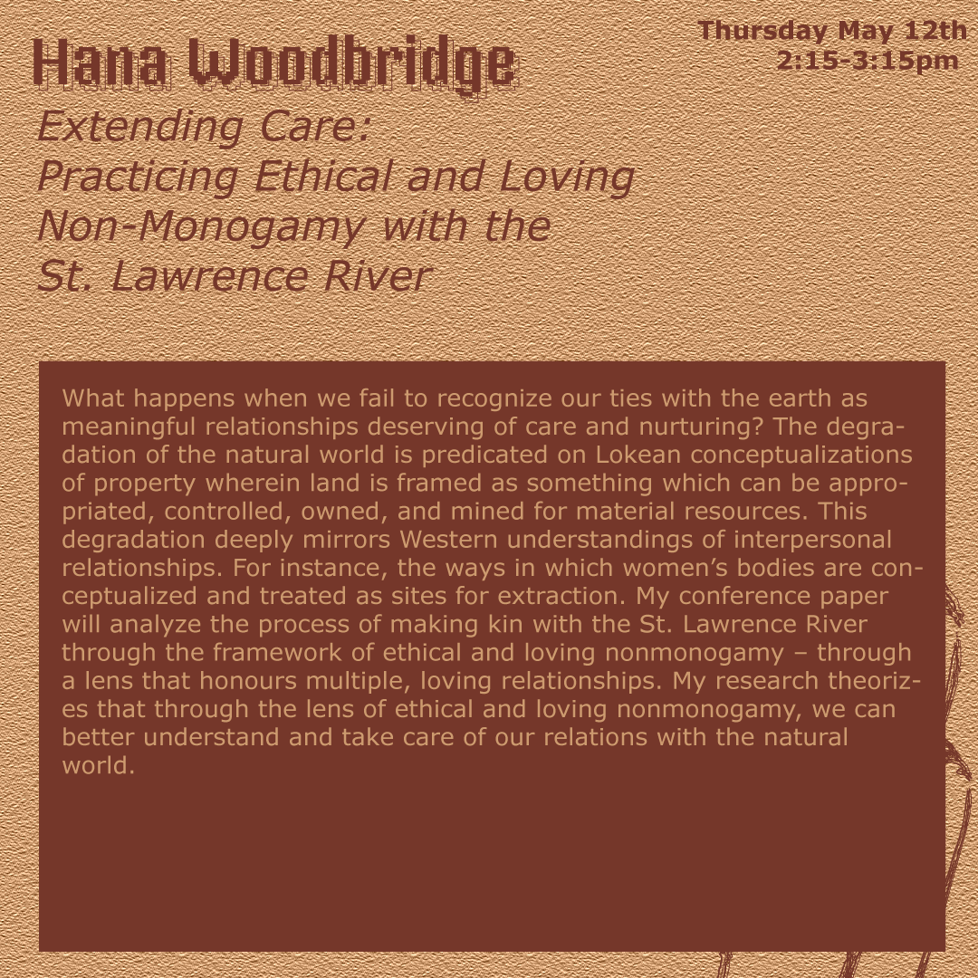 failureconf's tweet photo. The second panel of this year’s conference, “More-than-human ethics” moderated by Liz Miller. This panel deals with themes of climate change, environment, and multispecies living and includes three panelists: Emma Kredl, Hana Woodbridge, and Jill Price.🌿 https://t.co/a6YGx5Pmjd