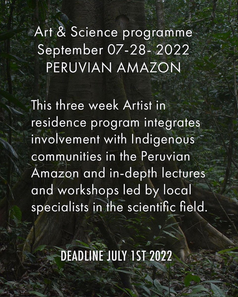 StudioVerdeAIR's tweet photo. Funded Artist in Residence program in the Peruvian Amazon now open for applications. Deadline 1st July - Apply here: https://t.co/N5oeEUm0RN #artistinresidence #fundedartistopportunity @ACEERFoundation @AmazonAidF https://t.co/7PCOBmWntO