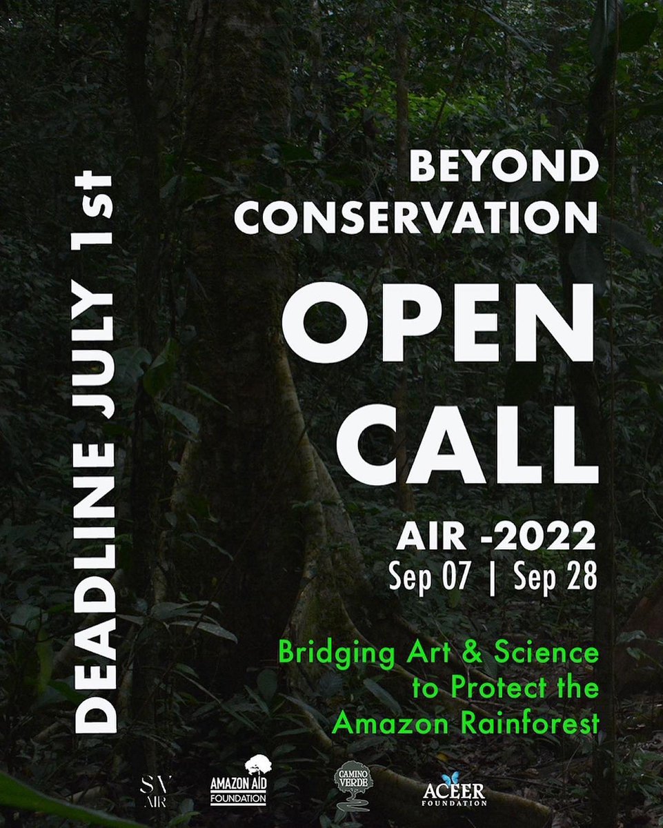 StudioVerdeAIR's tweet photo. Funded Artist in Residence program in the Peruvian Amazon now open for applications. Deadline 1st July - Apply here: https://t.co/N5oeEUm0RN #artistinresidence #fundedartistopportunity @ACEERFoundation @AmazonAidF https://t.co/7PCOBmWntO