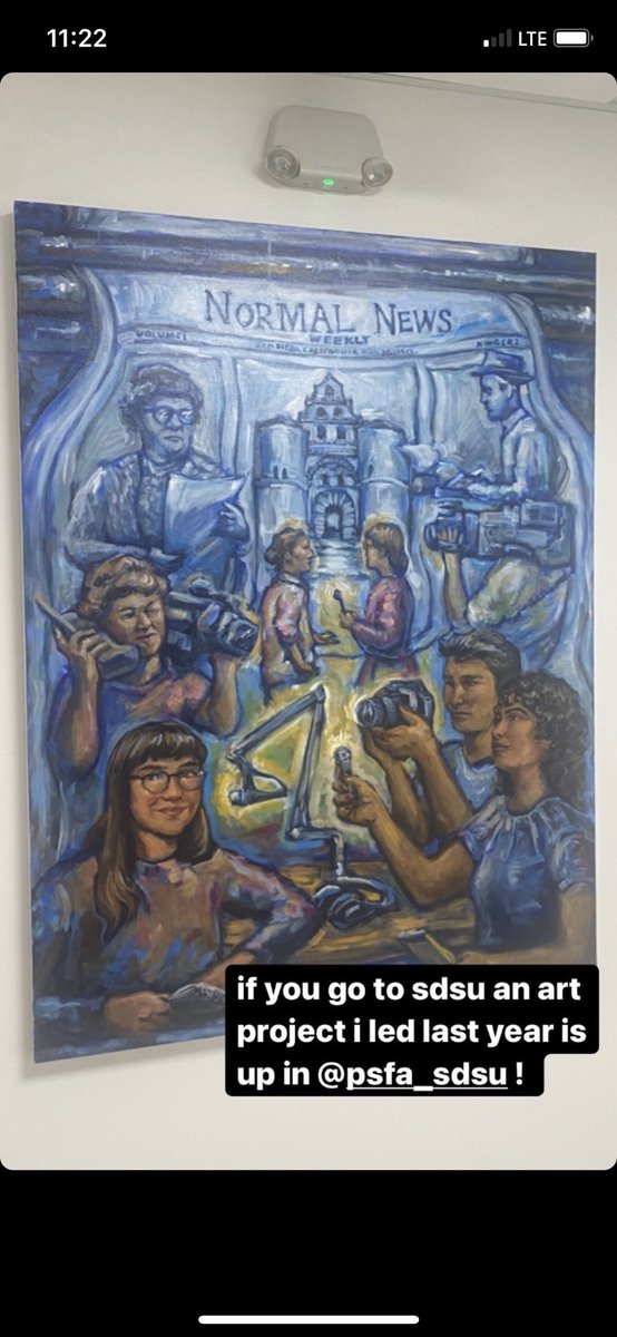 bellamayaross's tweet photo. Anybody remember when I did an investigation into the mishandling of the PSFA building remodel at SDSU? 

Well thanks to my talented friend @motherofsheep_ I’m gonna be on the walls of PSFA for the foreseeable future ✨ https://t.co/oNxnDI0pho