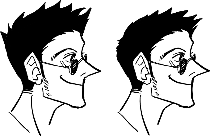 Leorios hair looks either one of two ways. 