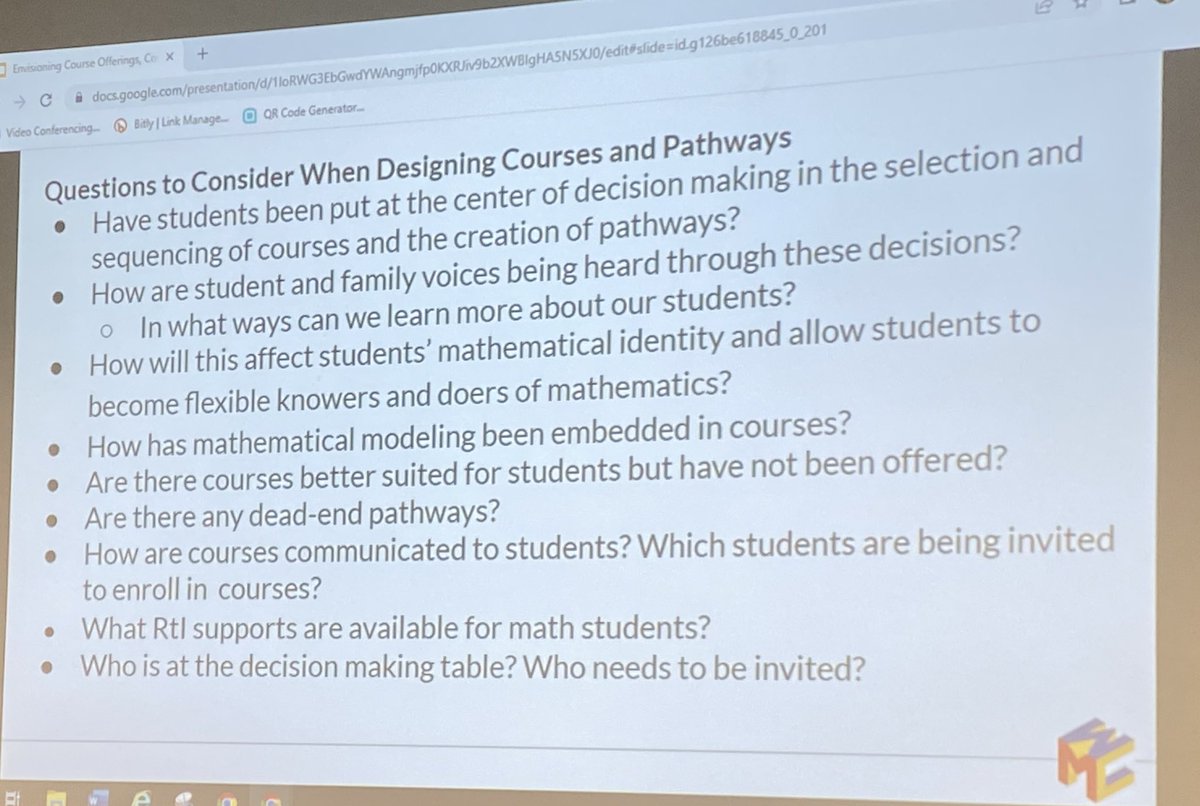 jenniferklawler's tweet photo. Great questions for schools and districts to consider when thinking about high school math courses and pathways #WisMath22 https://t.co/U0lN5UVc2Y
