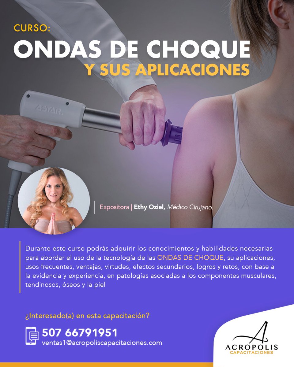 AcropolisEdu's tweet photo. Inscríbete hoy en nuestro próximo Curso Virtual:
🔸ONDAS DE CHOQUE Y SUS APLICACIONES
#Curso #Cursovirtual #terapiatecnológica #terapiamuscular #ondasdechoque #tecnología #innovación #ultrasonido #fisioterapia #educación #celulitis #trofismomuscular #infinitymedical #Panamá https://t.co/wlScCF487s