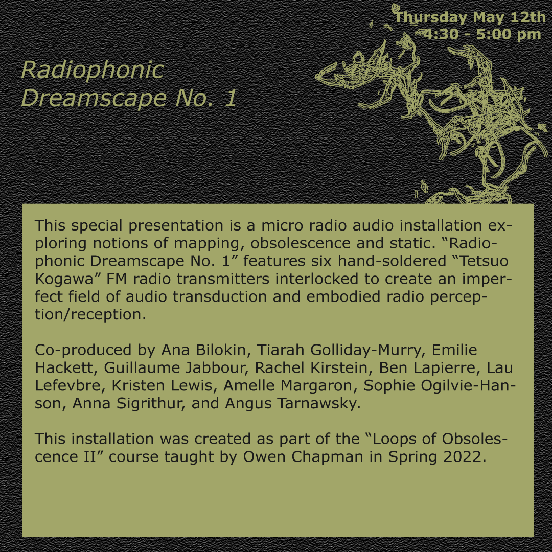 failureconf's tweet photo. Ending our first day is a special presentation from Owen Chapman entitled “Radiophonic Dreamscape No. 1”. This presentation was created and co-produced as part of his “Loops of Obsolescence II” Spring course https://t.co/TZbPKO8VD2