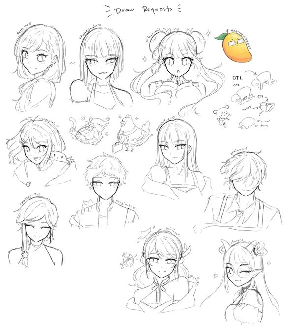 🐸🌸🌿 day 1 of the art requests !!! hehe tried to draw as much as I could -- thank u again for the support on twitch 💕 
