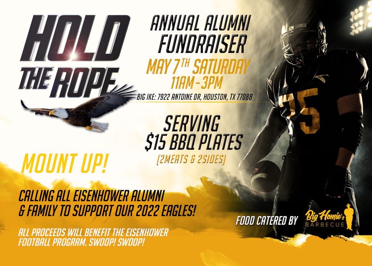 Come out tomorrow and support your Eisenhower Eagle Football team.....BBQ fundraiser...