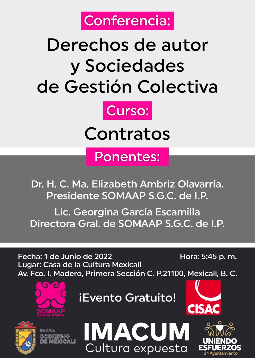 somaap's tweet image. #ArteyCulturaParaTodos #derechosdeautor #cursos2022