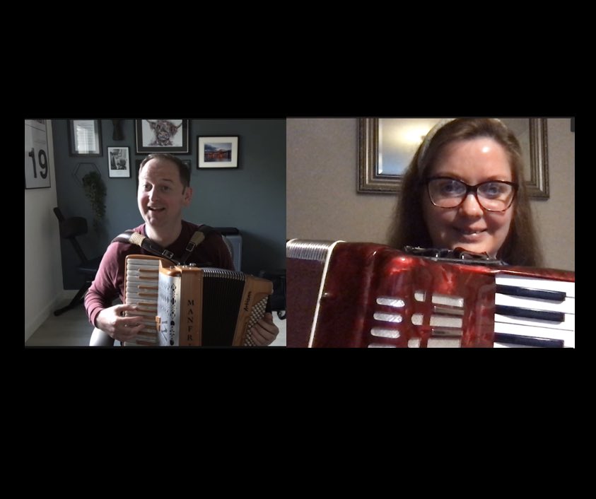 What better way to spend #WorldAccordionDay than learning the 🪗 online with the marvellous <a href="/WMarshallmusic/">Will Marshall | Composer</a> (who might now be needing a few gins) 🤣 #endlesspatience #funfunfun
