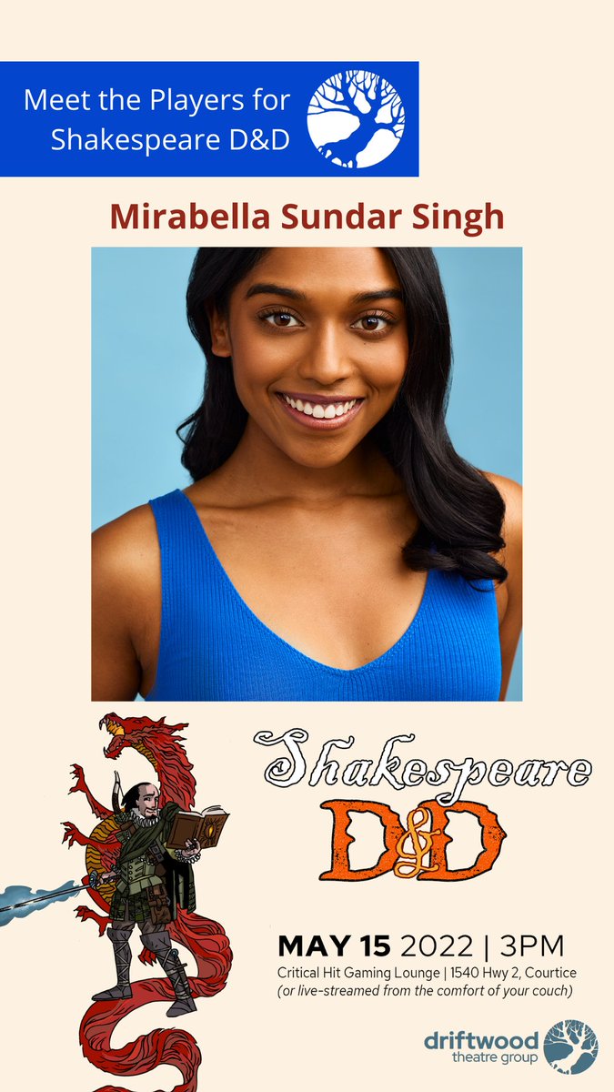 DriftwoodTheatr's tweet photo. Shakespeare D&amp;D is our spring fundraiser that helps us raise money for this summer's Bard's Bus Tour and it's all ONE WEEK AWAY! 

Join us in-person on Sunday May 15 or through our livestream. Get tickets now at https://t.co/R90f2fCxVZ #shakespeareDND #driftwood #theatrelife https://t.co/HLxrL5Qm1c