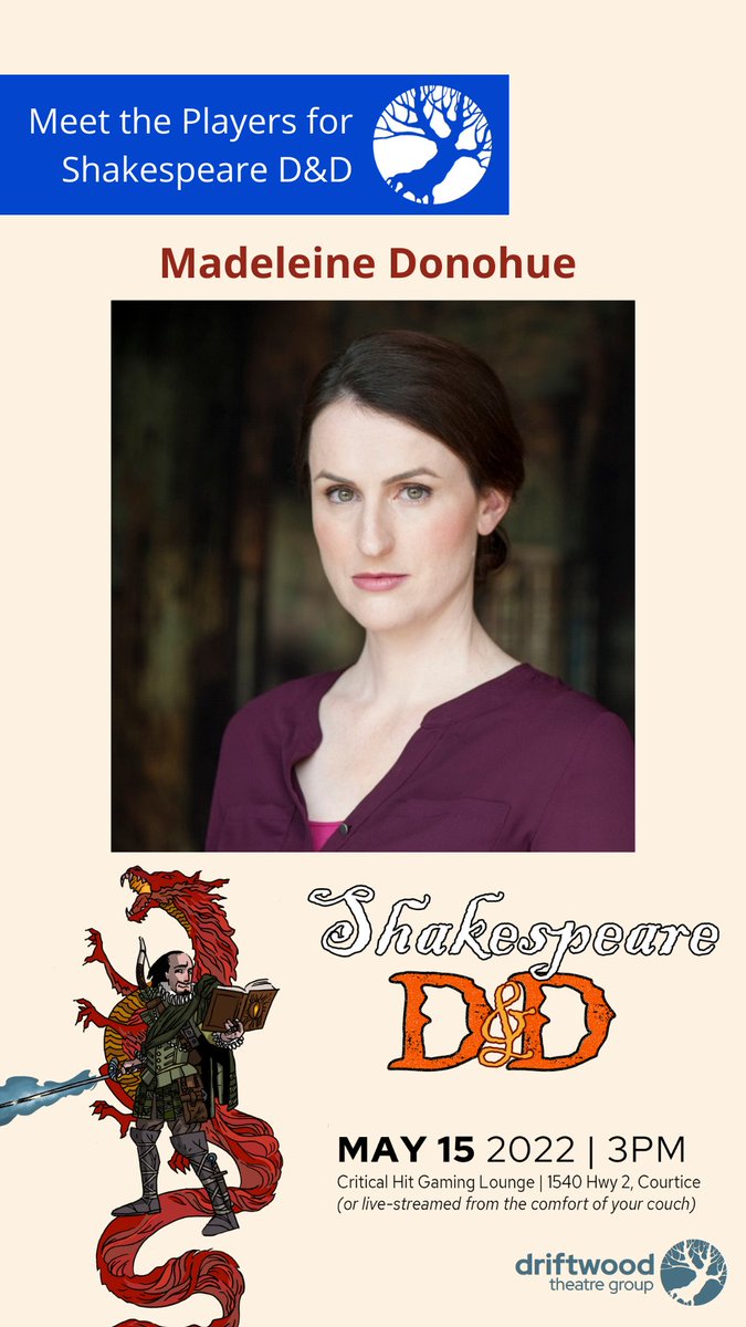 DriftwoodTheatr's tweet photo. Shakespeare D&amp;D is our spring fundraiser that helps us raise money for this summer's Bard's Bus Tour and it's all ONE WEEK AWAY! 

Join us in-person on Sunday May 15 or through our livestream. Get tickets now at https://t.co/R90f2fCxVZ #shakespeareDND #driftwood #theatrelife https://t.co/HLxrL5Qm1c