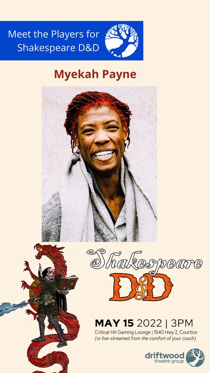 DriftwoodTheatr's tweet photo. Shakespeare D&amp;D is our spring fundraiser that helps us raise money for this summer's Bard's Bus Tour and it's all ONE WEEK AWAY! 

Join us in-person on Sunday May 15 or through our livestream. Get tickets now at https://t.co/R90f2fCxVZ #shakespeareDND #driftwood #theatrelife https://t.co/HLxrL5Qm1c