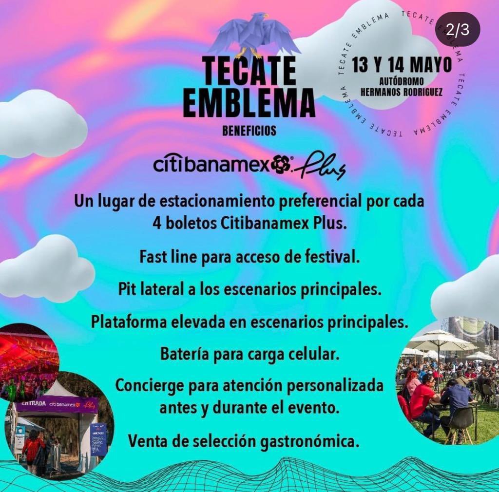 AnaIsab22159917's tweet photo. Tengo a la venta boletos para el #TecateEmblema en PLUS, dos boletos para el día viernes y 1 pasa el día sábado @Vendo_Boletos no podré asisitir https://t.co/5xwTCx2hcr