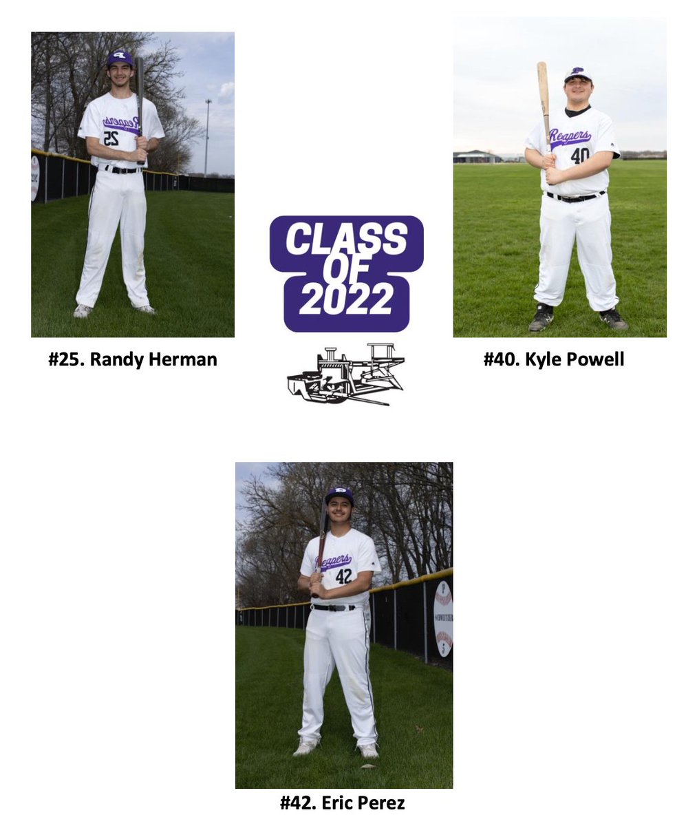 Tomorrow we welcome everyone to help us celebrate our Reaper Baseball Class of 2022 for Senior Day!

On-Field Senior Presentations will begin at 10:40 AM followed by the first pitch at 11 AM